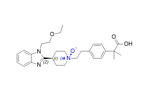 比拉斯汀雜質(zhì)15,(1s,4r)-1-(4-(2-carboxypropan-2-yl)phenethyl)-4-(1-(2-ethoxyethyl)-1H-benzo[d]imidazol-2-yl)piperidine 1-oxide