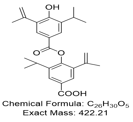 4-（（4-羟基-3-异丙基-5-（丙-1-烯-2-基）苯甲酰基）氧基）-3-异丙基-3-（丙-1-炔-2-基）苯甲酸,Propofol Impurity