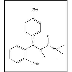S(R)]-N-[(S)-[2-(二环己基膦)苯基](4-甲氧基苯基)甲基]-N-甲基-2-叔丁基亚磺酰胺,S(R)]-N-[(S)-[2-(Dicyclohexylphosphanyl)phenyl](4-methoxyphenyl)methyl]-N,2-dimethyl-2-propanesulfinamide