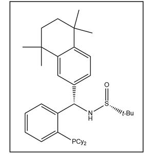 S(R)]-N-[(S)-[2-(二环己基膦)苯基](5,6,7,8-四氢-5,5,8,8-四甲基-2-萘基)甲基]-2-叔丁基亚磺酰胺,S(R)]-N-[(S)-[2-(Dicyclohexylphosphino)phenyl](5,6,7,8-tetrahydro-5,5,8,8-tetramethyl-2-naphthalenyl)methyl]-2-methyl-2-propanesulfinamide