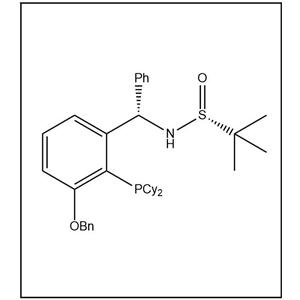 S(R)]-N-[(S)-[(3-苄氧基-2-(二环己基膦)苯基)苯甲基]-2-叔丁基亚磺酰胺,S(R)]-N-[(S)-[(3-(Benzyloxy)-2-(dicyclohexylphosphino)phenyl)phenylmethyl]-2-methyl-2-propanesulfinamide