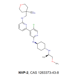 NVP-2 是一種有效且具有選擇性的 ATP 競爭性細(xì)胞周期蛋白依賴性激酶 9探針，可抑制 CDK9/CycT 活性