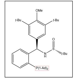 S(R)]-N-[(R)-[3,5-二叔丁基-4-甲氧基苯基][2-(二金刚烷基膦)苯基]甲基]-2-叔丁基亚磺酰胺,S(R)]-N-[(R)-[3,5-Bis(1,1-dimethylethyl)-4 methoxyphenyl][2-(diadamantanphosphanyl)phenyl]methyl]-2-methyl-2-propanesulfinamide