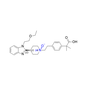 比拉斯汀杂质15,(1s,4r)-1-(4-(2-carboxypropan-2-yl)phenethyl)-4-(1-(2-ethoxyethyl)-1H-benzo[d]imidazol-2-yl)piperidine 1-oxide