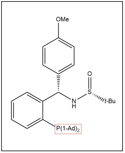 S(R)]-N-[(S)-(4-甲氧基)[2-(二金剛烷基膦)苯基]甲基]-2-叔丁基亞磺酰胺,S(R)]-N-[(S)-(4-(Methoxyphenyl)phenyl)[2-(Diadamantanphosphino)phenyl]methyl]-2-methyl-2-propanesulfinamide