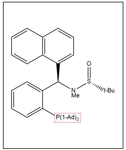 S(R)]-N-[(R)-[2-(二金刚烷基膦)苯基]-1-萘基甲基]-N-甲基-2-叔丁基亚磺酰胺,S(R)]-N-[(R)-[2-(Diadamantanphosphino)phenyl]-1-naphthalenylmethyl]-N,2-dimethyl-2-propanesulfinamide