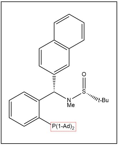 S(R)]-N-[(S)-[2-(二金刚烷基膦)苯基](2-萘基)甲基]-N-甲基-2-叔丁基亚磺酰胺,S(R)]-N-[(S)-[2-(Diadamantanphosphino)phenyl](2-naphthalenyl)methyl]-N,2-dimethyl-2-propanesulfinamide
