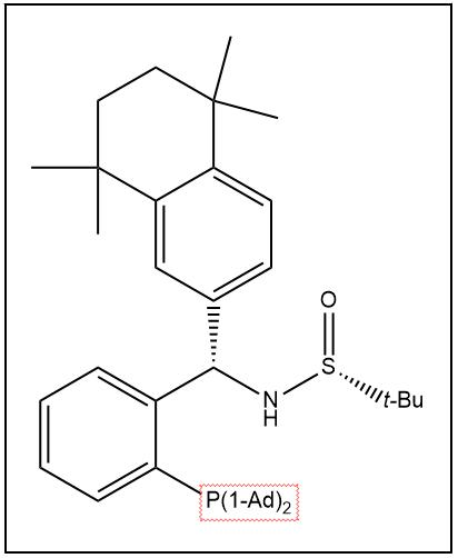 S(R)]-N-[(S)-[2-(二金刚烷基膦)苯基](5,6,7,8-四氢-5,5,8,8-四甲基-2-萘基)甲基]-2-叔丁基亚磺酰胺,S(R)]-N-((S)-(2-(Diadamantanphosphino)phenyl)(5,6,7,8-tetrahydro-5,5,8,8-tetramethyl-2-naphthalenyl)methyl]-2-methyl-2-propanesulfinamide