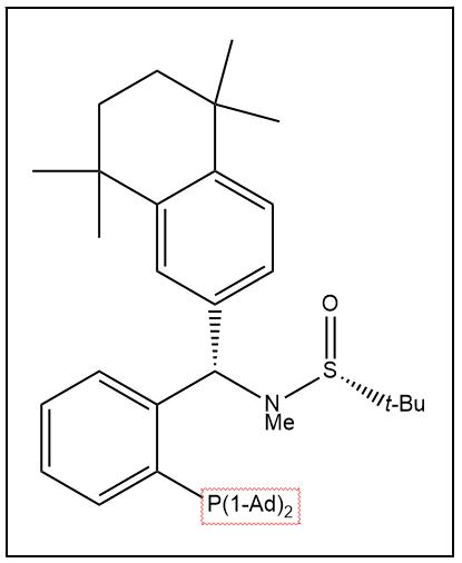 S(R)]-N-[(S)-[2-(二金刚烷基膦)苯基](5,6,7,8-四氢-5,5,8,8-四甲基-2-萘基)甲基]-N-甲基-2-叔丁基亚磺酰胺,S(R)]-N-((S)-(2-(Diadamantanphosphino)phenyl)(5,6,7,8-tetrahydro-5,5,8,8-tetramethyl-2-naphthalenyl)methyl]-N,2-dimethyl-2-propanesulfinamide