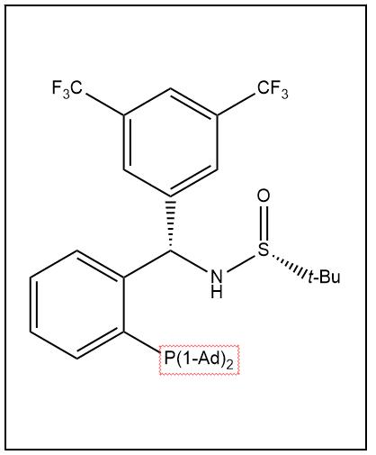 S(R)]-N-[(S)-(3,5-二(三氟甲基)苯基)[2-(二金刚烷基膦)苯基]甲基]-2-叔丁基亚磺酰胺,S(R)]-N-[(S)-3,5-Bis(trifluoromethyl)phenyl)[2-(Diadamantanphosphino)phenyl]methyl]-2-methyl-2-propanesulfinamide