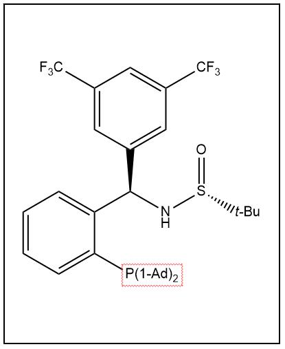 S(R)]-N-[(R)-(3,5-二(三氟甲基)苯基)[2-(二金刚烷基膦)苯基]甲基]-2-叔丁基亚磺酰胺,S(R)]-N-[(R)-3,5-Bis(trifluoromethyl)phenyl)[2-(Diadamantanphosphino)phenyl]methyl]-2-methyl-2-propanesulfinamide
