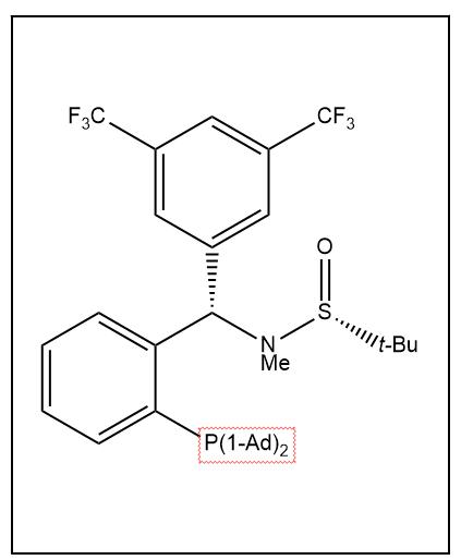 S(R)]-N-[(S)-(3,5-二(三氟甲基)苯基)[2-(二金刚烷基膦)苯基]甲基]-N-甲基-2-叔丁基亚磺酰胺,S(R)]-N-[(S)-3,5-Bis(trifluoromethyl)phenyl)[2-(Diadamantanphosphino)phenyl]methyl]-N,2-dimethyl-2-propanesulfinamide