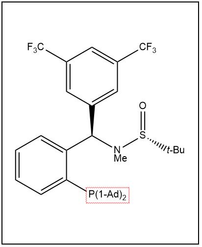 S(R)]-N-[(R)-(3,5-二(三氟甲基)苯基)[2-(二金剛烷基膦)苯基]甲基]-N-甲基-2-叔丁基亞磺酰胺,S(R)]-N-[(R)-3,5-Bis(trifluoromethyl)phenyl)[2-(Diadamantanphosphino)phenyl]methyl]-N,2-dimethyl-2-propanesulfinamide