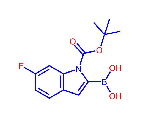 1-Boc-6-氟吲哚-2-硼酸,(1-(tert-Butoxycarbonyl)-6-fluoro-1H-indol-2-yl)boronicacid