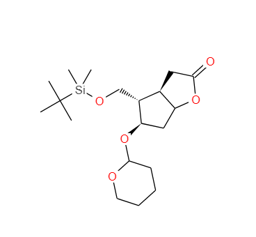 (3AR,4S,5R,6AS)-4-[[[(1,1-二甲基乙基)二甲基硅基]氧基]甲基]六氢-5-[(四氢-2H-吡喃-2-基)氧基]-2H-环戊并[B]呋喃-2-酮,4-(T-BUTYLDI-ME-SIO-ME)HEXA-H-5-(T-H-PYR AN -2-YLOXY)-CYCLOPENTA(B)FURAN-2-ON, 97