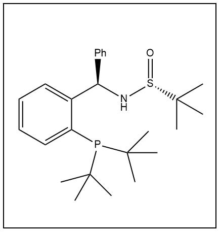 S(R)]-N-[(1R)-1-[2-(二叔丁基膦)苯基]苯甲基]-2-叔丁基亚磺酰胺,S(R)]-N-[(1R)-1-[2-(Di-tert-butylphosphanyl)phenyl]phenylmethyl]-2-methyl-2-propanesulfinamide