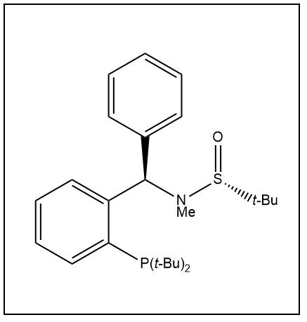 S(R)]-N-[(1R)-1-[2-(二叔丁基膦)苯基]苯甲基]-N-甲基-2-叔丁基亚磺酰胺,S(R)]-N-[(1R)-1-[2-(Di-tert-butylphosphanyl)phenyl]phenylmethyl]-N,2-dimethyl-2-propanesulfinamide