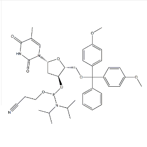 5'-(4,4'-二甲氧基三苯基)-3'-脱氧胸苷 2'-(2-氰乙基-N,N-二异丙基)亚磷酰胺,DMT-dT-CE-Phosphoramidite