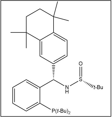 S(R)]-N-[(S)-[2-(二叔丁基膦)苯基](5,6,7,8-四氢-5,5,8,8-四甲基-2-萘基)甲基]-2-叔丁基亚磺酰胺,S(R)]-N-((S)-(2-(Di-tert-butylphosphino)phenyl)(5,6,7,8-tetrahydro-5,5,8,8-tetramethyl-2-naphthalenyl)methyl]-2-methyl-2-propanesulfinamide