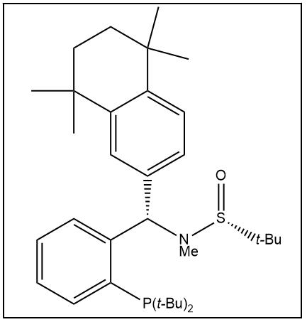S(R)]-N-[(S)-[2-(二叔丁基膦)苯基](5,6,7,8-四氢-5,5,8,8-四甲基-2-萘基)甲基]-N-甲基-2-叔丁基亚磺酰胺,S(R)]-N-((S)-(2-(Di-tert-butylphosphino)phenyl)(5,6,7,8-tetrahydro-5,5,8,8-tetramethyl-2-naphthalenyl)methyl]-N,2-dimethyl-2-propanesulfinamide