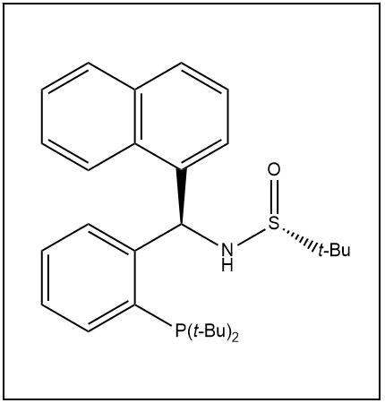 S(R)]-N-[(R)-[2-(二叔丁基膦)苯基]-1-萘基甲基]-2-叔丁基亞磺酰胺,S(R)]-N-[(R)-2-(Di-tert-butylphosphino)phenyl]-1-naphthalenylmethyl]-2-methyl-2-propanesulfinamide