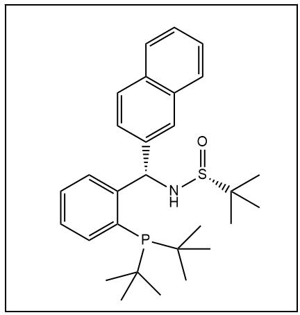 S(R)]-N-[(S)-[2-(二叔丁基膦)苯基](2-萘基)甲基]-2-叔丁基亞磺酰胺,S(R)]-N-[(S)-[2-(Di-tert-butylphosphino)phenyl[(2-naphthalenyl)methyl]-2-methyl-2-propanesulfinamide