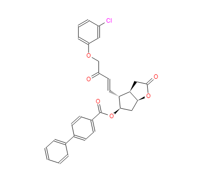 [3AR-[3AA,4A(E),5B,6AA]]-4-[4-(3-氯苯氧基)-3-氧代-1-丁烯基]六氢-2-氧代-2H-环戊并[B]呋喃-5-基 [1,1'-联苯]-4-甲酸酯,[1,1'-Biphenyl]-4-carboxylic acid [3aR-[3aa,4a(E),5b,6aa]]-4-[4-(3-chlorophenoxy)-3-oxo-1-butenyl]hexahydro-2-oxo-2H-cyclopenta[b]furan-5-yl ester