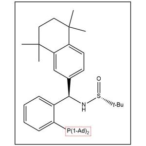 S(R)]-N-[(R)-[2-(二金刚烷基膦)苯基](5,6,7,8-四氢-5,5,8,8-四甲基-2-萘基)甲基]-2-叔丁基亚磺酰胺,S(R)]-N-((R)-(2-(Diadamantanphosphino)phenyl)(5,6,7,8-tetrahydro-5,5,8,8-tetramethyl-2-naphthalenyl)methyl]-2-methyl-2-propanesulfinamide