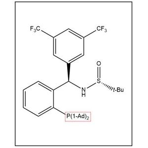 S(R)]-N-[(R)-(3,5-二(三氟甲基)苯基)[2-(二金刚烷基膦)苯基]甲基]-2-叔丁基亚磺酰胺,S(R)]-N-[(R)-3,5-Bis(trifluoromethyl)phenyl)[2-(Diadamantanphosphino)phenyl]methyl]-2-methyl-2-propanesulfinamide