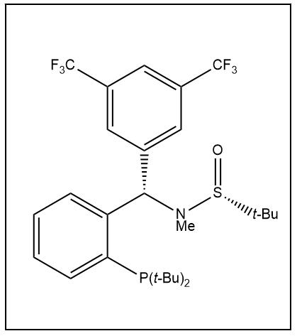 S(R)]-N-[(S)-(3,5-二(三氟甲基)苯基)[2-(二叔丁基膦)苯基]甲基]-N-甲基-2-叔丁基亞磺酰胺,S(R)]-N-[(S)-3,5-Bis(trifluoromethyl)phenyl)[2-(di-tert-butylphosphino)phenyl]methyl]-N,2-dimethyl-2-propanesulfinamide