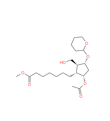 环戊烷庚酸,5-(乙酰氧基)-2-(羟基甲基)-3-[(四氢-2H-吡喃-2-基)氧基]-,甲酯,(1R,2S,3R,5S)-(...),Cyclopentaneheptanoic acid, 5-(acetyloxy)-2-(hydroxyMethyl)-3-[(tetrahydro-2H-pyran-2-yl)oxy]-, Methyl ester, (1R,2S,3R,5S)-
