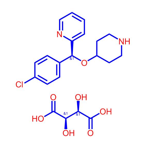 2-[(S)-(4-氯苯基)(4-哌啶基氧基)甲基]吡啶 (2R,3R)-2,3-二羟基丁二酸盐,2-[(S)-(4-chlorophenyl)(4-piperidinyloxy)Methyl]-pyridine L-tartrate (For Bepotastine)