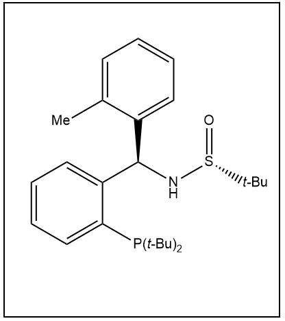 S(R)]-N-[(R)-[2-(二叔丁基膦)(2-甲苯)]甲基]-2-叔丁基亚磺酰胺,S(R)]-N-[(R)-[2-(Di-tert-butylphosphanyl)(2-methylphenyl)phenyl]methyl]-2-methyl-2-propanesulfinamide