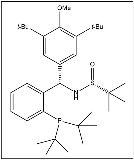 S(R)]-N-[(S)-(3,5-二叔丁基-4-甲氧基苯基)[2-(二叔丁基膦)苯基]甲基]-2-叔丁基亚磺酰胺,S(R)]-N-[(S)-(3,5-Di-tert-butyl-4-methoxyphenyl)[2-(di-tert-butylphosphino)phenyl]methyl]-2-methyl-2-propanesulfinamide