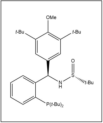 S(R)]-N-[(R)-[3,5-二叔丁基-4-甲氧基苯基][2-(二叔丁基膦)苯基]甲基]-2-叔丁基亚磺酰胺,S(R)]-N-[(R)-[3,5-Bis(1,1-dimethylethyl)-4 methoxyphenyl][2-(di-tert-butylphosphino)phenyl]methyl]-2-methyl-2-propanesulfinamide