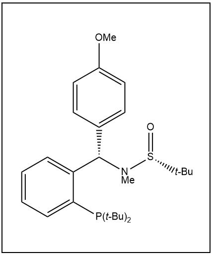 S(R)]-N-[(S)-(4-甲氧基苯基)[2-(二叔丁基膦)苯基]甲基]-N-甲基-2-叔丁基亚磺酰胺,S(R)]-N-[(S)-(4-Methoxyphenyl)[2-(di-tert-butylphosphino)phenyl]methyl]-N,2-dimethyl-2-propanesulfinamide