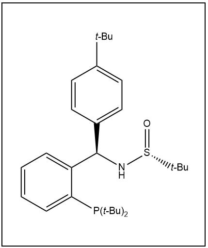 S(R)]-N-[(R)-(4-叔丁基)[2-(二叔丁基膦)苯基]甲基]-2-叔丁基亚磺酰胺,S(R)]-N-[(R)-(4-tert-Butyl)[2-(di-tert-butylphosphino)phenyl]methyl]-2-methyl-2-propanesulfinamide