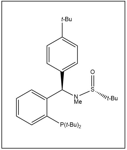 S(R)]-N-[(R)-(4-叔丁基)[2-(二叔丁基膦)苯基]甲基]-N-甲基-2-叔丁基亚磺酰胺,S(R)]-N-[(R)-(4-tert-Butyl)[2-(di-tert-butylphosphino)phenyl]methyl]-N,2-dimethyl-2-propanesulfinamide