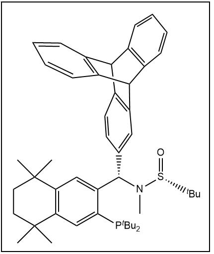 S(R)]-N-[(S)-[3-(二叔丁基膦)-5,6,7,8-四氢-5,5,8,8-四甲基-2-萘基](9,10-二氢-9,10[1',2']-苯并蒽基)甲基]-N-甲基-2-叔丁基亚磺酰胺,S(R)]-N-[(S)-(3-(di-tert-butylphosphanyl)-5,5,8,8-tetramethyl-5,6,7,8-tetrahydronaphthalen-2-yl)(9,10-dihydro-9,10-[1,2]benzenoanthracen-2-yl)methyl]-N,2-dimethylpropane-2-sulfinamide