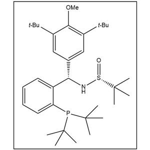 S(R)]-N-[(S)-(3,5-二叔丁基-4-甲氧基苯基)[2-(二叔丁基膦)苯基]甲基]-2-叔丁基亚磺酰胺,S(R)]-N-[(S)-(3,5-Di-tert-butyl-4-methoxyphenyl)[2-(di-tert-butylphosphino)phenyl]methyl]-2-methyl-2-propanesulfinamide