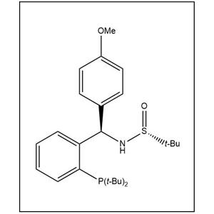 S(R)]-N-[(R)-(4-甲氧基苯基)[2-(二叔丁基膦)苯基]甲基]-2-叔丁基亚磺酰胺,S(R)]-N-[(R)-(4-Methoxyphenyl)[2-(di-tert-butylphosphino)phenyl]methyl]-2-methyl-2-propanesulfinamide