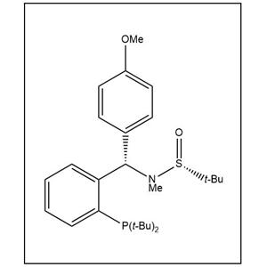 S(R)]-N-[(S)-(4-甲氧基苯基)[2-(二叔丁基膦)苯基]甲基]-N-甲基-2-叔丁基亚磺酰胺,S(R)]-N-[(S)-(4-Methoxyphenyl)[2-(di-tert-butylphosphino)phenyl]methyl]-N,2-dimethyl-2-propanesulfinamide