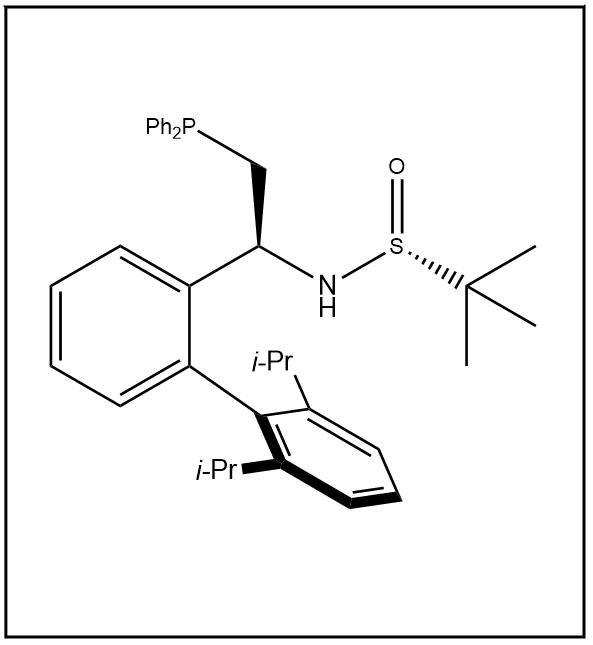S(R)]-N-[(1S)-1-(2',6'-双异丙基)-(1,1'-联苯)-2-(二苯基膦)乙基]-2-叔丁基亚磺酰胺,S(R)]-N-[(1S)-1-(2',6'-Diisopropyl)-(1,1'-biphenyl)-2-yl]-2-(diphenylphosphino)ethyl]-2-methyl-2-propanesulfinamide