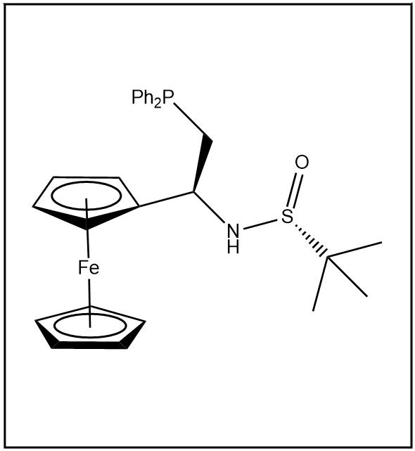 S(R)]-N-[(1S)-1-二茂铁乙基-2-(二苯基膦)乙基]-2-叔丁基亚磺酰胺,S(R)]-N-[(1S)-1-Ferrocenylethyl-2-(diphenylphosphino)ethyl]-2-methyl-2-propanesulfinamide
