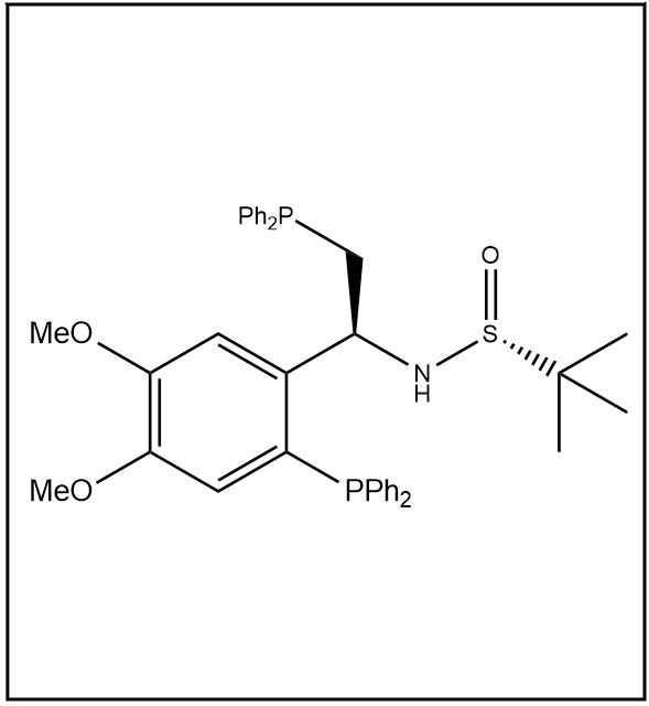 S(R)]-N-[(1S)-2-(二苯基膦)-1-(2-二苯基膦-4,5-二甲氧基苯基)乙基]-2-叔丁基亚磺酰胺,S(R)]-N-[(1S)-2-(Diphenylphosphino)-1-[2-(diphenylphosphino)-4,5-dimethoxyphenyl]ethyl]-2-methyl-2-propanesulfinamide