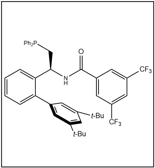 N-[(1S)-1-[3',5'-双(叔丁基)(1,1'-联苯)]-2-(二苯基膦)乙基]-3,5-二(三氟甲基)苯甲酰胺,N-[(1S)-1-[3',5'-Bis(1,1-dimethylethyl)[1,1'-biphenyl]-2-yl]-2-(diphenylphosphino)ethyl]-3,5-bis(trifluoromethyl)-benzamide