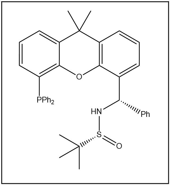 S(R)]-N-[(S)-(苯基)[5-(二苯基膦)-9,9-二甲基-9H-氧雜蒽]苯基甲基]-2-叔丁基亞磺酰胺,S(R)]-N-[(S)-(phenyl)[5-(Diphenylphosphino)-9,9-dimethyl-9H-xanthen-4-yl](phenyl)methyl]-2-methyl-2-propanesulfinamide