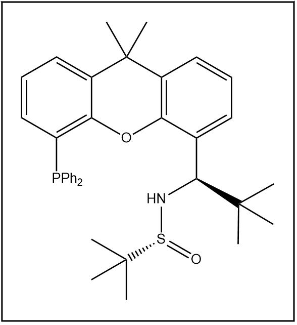S(R)]-N-[(1R)-1-[5-(二苯基膦)-9,9-二甲基-9H-氧杂蒽]-2,2-二甲丙基]-2-叔丁基亚磺酰胺,S(R)]-N-[(1R)-1-[5-(Diphenylphosphino)-9,9-dimethyl-9H-xanthen-4-yl]-2,2-dimethylpropyl]-2-methyl-2-propanesulfinamide