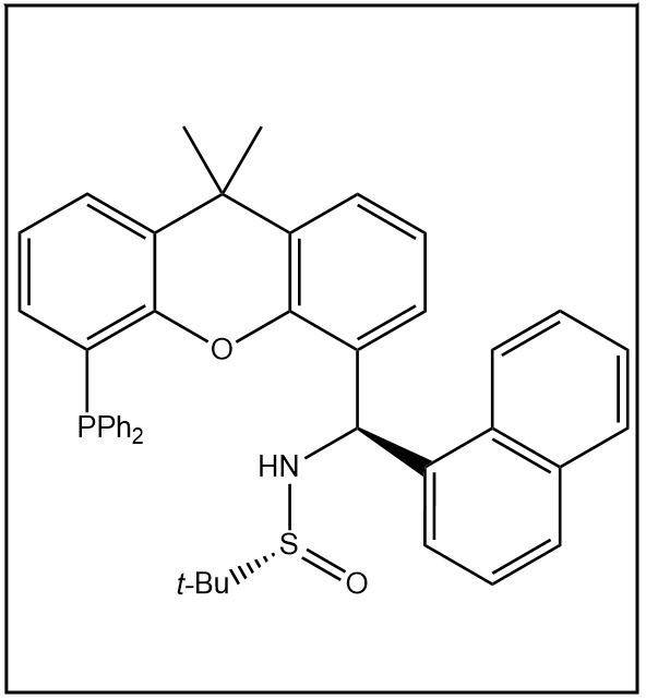 S(R)]-N-[(R)-(1-萘基)[5-(二苯基膦)-9,9-二甲基-9H-氧杂蒽]甲基]-2-叔丁基亚磺酰胺,S(R)]-N-[(R)-(1-Naphthalenyl)[5-(diphenylphosphino)-9,9-dimethyl-9H-xanthen-4-yl]methyl]-2-methyl-2-propanesulfinamide