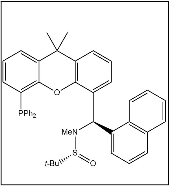 S(R)]-N-[(R)-(1-萘基)[5-(二苯基膦)-9,9-二甲基-9H-氧雜蒽]甲基]-N-甲基-2-叔丁基亞磺酰胺,S(R)]-N-[(R)-(1-Naphthalenyl)[5-(diphenylphosphino)-9,9-dimethyl-9H-xanthen-4-yl]methyl]-N,2-dimethyl-2-propanesulfinamide